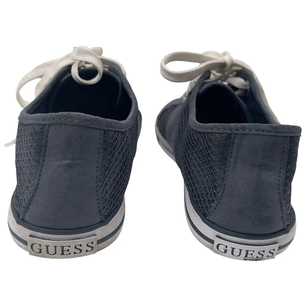 Guess Women Gray Textured Low Top Lace Up Sneakers‎ Shoes Size 9.5 M Y2K Retro
